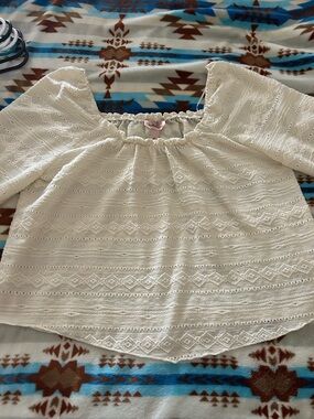 Women's Cream Embroidered Off-Shoulder Blouse